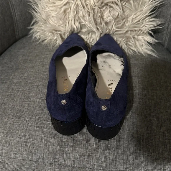 Anne Klein Deep Blue Suede Flats - Picture 3 of 7